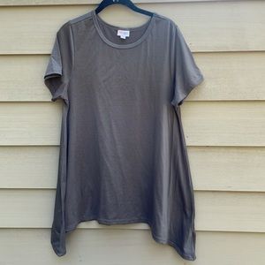 LuLaRoe Grey Brown Flowy Shirt (Medium)